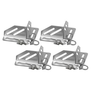 Imagem de IEUDNS Conjunto de 4 suportes de canto para fixação de bagageiro, profissionais, resistentes e fáceis de instalar. Peças de reposição para suporte seguro de, Prata