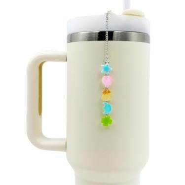 Imagem de WAFOIRO Enfeite de copo de Dia de São Patrício – Corrente de trevo para decoração de canudo Stanley Clover Cup Acessórios de garrafa de água verde (pingentes da sorte)