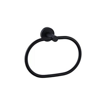 Imagem de HHHJQFAAT Toalheiro preto sem pregos para pendurar toalha de banheiro de aço inoxidável (cor: prata) (preto)