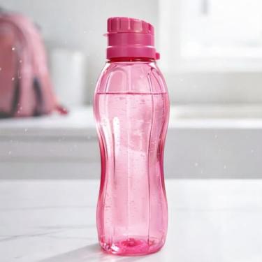 Imagem de Garrafa de Água Plástica 700ml Rosa Transparente BPA Free Leve Reforçada e Resistente Ideal para Academia Escola e Dia a Dia