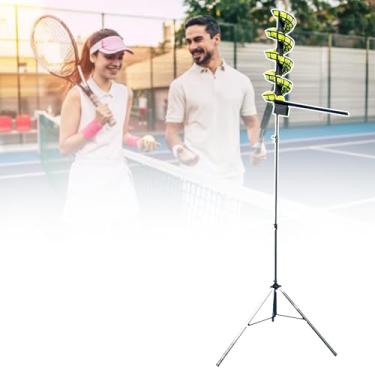 Imagem de ZDJZMGZ Lançador automático de tênis elétrico, atirador de tênis, mecânica de treinamento de tênis, com pista removível e bolsa de água pesada, para treinadores profissionais de treino solo