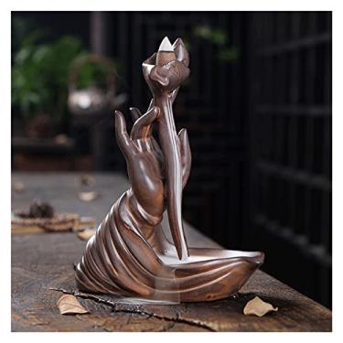 Imagem de Queimador de incenso de bergamota de cerâmica tubo de incenso zen aromaterapia artesanato de decoração de casa (cor: E, tamanho (E