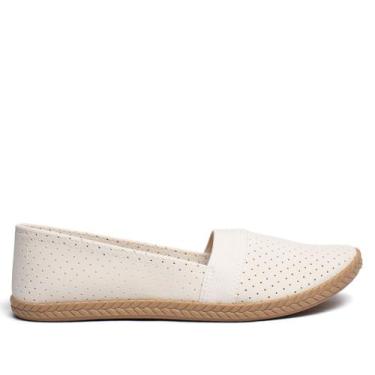 Imagem de Sapatilha Feminina Moleca Nobuck Perfuros Off White, Off white, 36