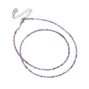 Imagem de tincolia Colar de contas de pedra natural, simples, multicolorido, perfeito como presente para melhores amigos, corrente de clavícula, diariamente/festa