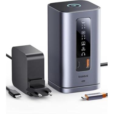 Imagem de Baseus Estação de ancoragem [com carregador de 100 W], estação de ancoragem Spacemate Series 11 em 1 3 monitores com 2 x HDMI 1 x DP 4K a 60Hz, USB-A/C 10 Gbps, Ethernet de 1 Gbps, compatível com