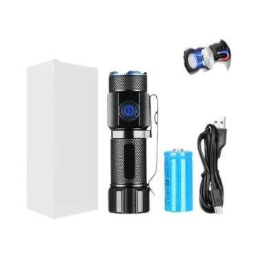 Imagem de Lanterna Mini LED P50 Recarregável Por USB De Alta Potência Com Clip P