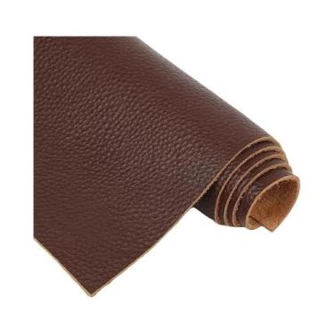Imagem de Tecido De Couro Genuíno Marrom De Camada Superior Para Sofá E Cabeceir