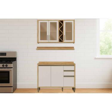 Imagem de Cozinha Modulada Ronipa 3 Peças Tempranillo C3P44 Amendoa/Off White