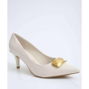 Imagem de Scarpin Feminino Bico Fino Salto Fino Vizzano-11246, Branco, 35