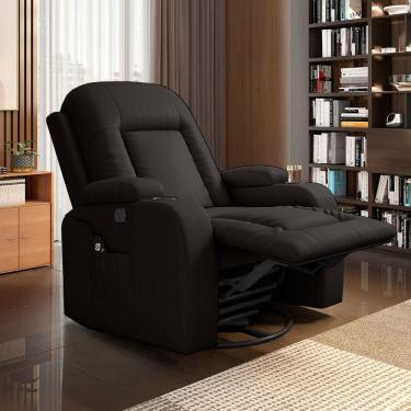 Imagem de Poltrona Do Papai Massagem E Aquecimento Giratório Balanço 2 Porta Copos Gambon Marrom