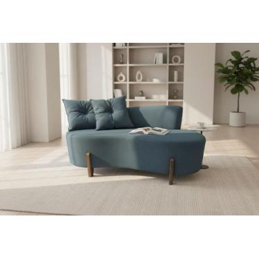 Imagem de Namoradeira Sofá Feijão Luna 130cm Orgânica Bouclé Cinza - Mansão Deco