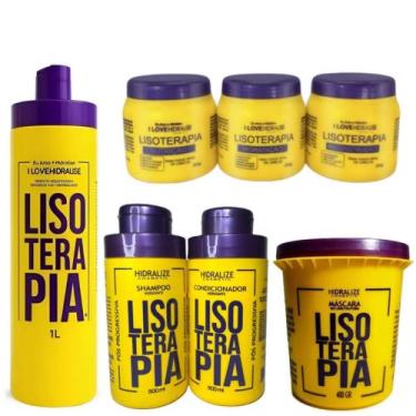 Imagem de Kit Lisoterapia 7 Produtos Shampoo Cond Masc Oleo Cronograma - Hidrali