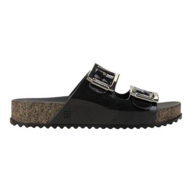 Imagem de Sandália Feminina Papete Slide Zaxy Partner 18063, Preto, Cortiça, 38