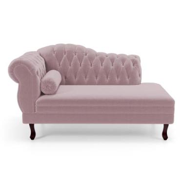 Imagem de Divã Recamier Chaise Longue Lavínia 150cm Capitonê Pés de Madeira Bouc
