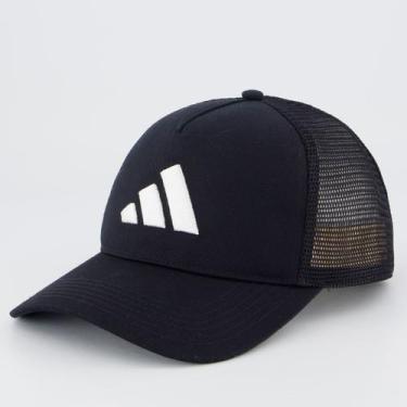 Imagem de Boné Adidas Trucker Flatbrim Ring Preto e Branco, Único