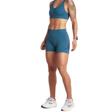 Imagem de Short Academia Feminino Lupo Sem Costura Fitness Attack, G, Azul, Safi