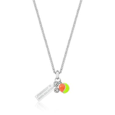 Imagem de Colar Beach Tennis E Bolinha Revestido Em Ródio Na Corrente