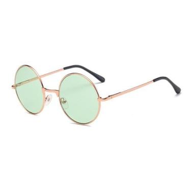 Imagem de Óculos Redondo John Lennon Dourada Varias Cores - no brand, Verde clar