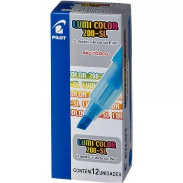 Imagem de Caixa Caneta Marca Texto Lumi Color 200sl - 12 Unidades - Pilot Azul