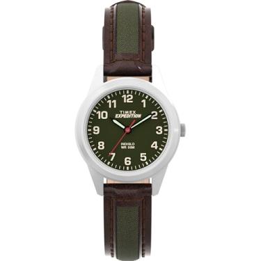 Imagem de Mini relógio feminino Expedition Metal Field da Timex, Marrom/Verde