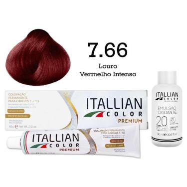 Imagem de Coloração 7.66 Louro Vermelho Intenso + Oxi 20 Vol  Itallian Color - I