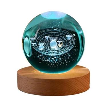 Imagem de Lâmpada Solar RGB Em Forma De Bola De Cristal 6cm, Luz Noturna, Orname