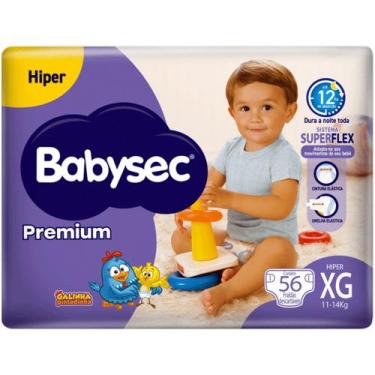 Imagem de Fralda Descartável Babysec Premium Hiper XG 56 Unidades