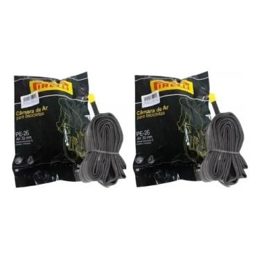 Imagem de 2 Camara De Ar Bicicleta Pirelli Aro 26 Bico Grosso 33mm Tip - Congrat