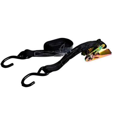 Imagem de Fita Corda Cinta Catraca Amarrar Carga 120kg 4,5m 25mm Preto - Automot