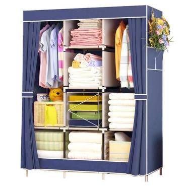 Imagem de Guarda Roupa Portatil Tipo Armario com Prateleiras e Arara Cabideiro para Organização A...