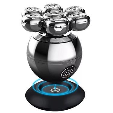 Imagem de Máquina de Barbear Portátil Barbeador Elétrico 7D Alex para Barba Bigode e Cabelo Lâmina Aço Inox Recarregável