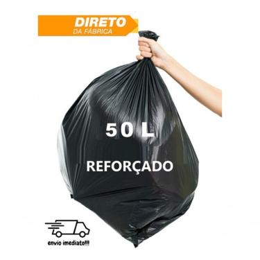 Imagem de Saco para Lixo 50L Híper Reforçado para Lixos Pesados 100 Sacos Uso Doméstico e Comerci...
