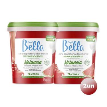 Imagem de Kit 2un Cera Depilatoria Hidrossoluvel Melancia 1,3kg - DEPIL BELLA