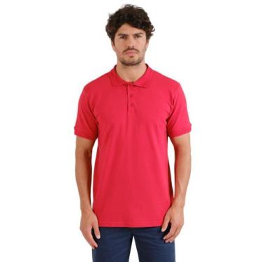 Imagem de Gola Polo Masc. S/ Bolso Algodão Com Elastano Sibra CP0002SB, Vermelho