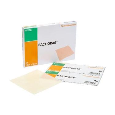 Imagem de Curativo Bactigras 10x10cm Caixa 10 Unidades Smith&nephew