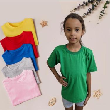 Imagem de Kit 10 Camiseta Basica Infantil Menina e Menino 00% algodão - Valentin