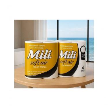 Imagem de Papel Higiênico Soft Air Folha Tripla 8 Rolos 20Mx10cm Mili