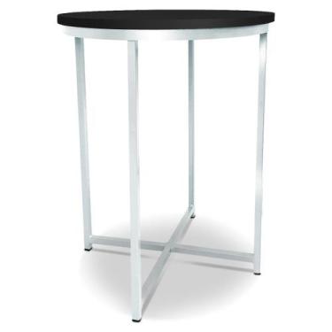Imagem de Mesa De Canto Alta Gana - Branca/Preta - Genus Móveis, Branco/Preto