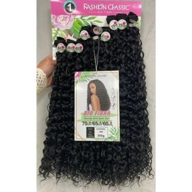 Imagem de Cabelo CARNAVAL cacheado Bio Fibra 70cm - FASHION CLASSIC -, 1B (Preto
