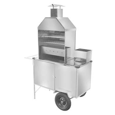 Imagem de Carrinho de Churrasco Cefaz Luxo Inox Rodas Pneumáticas L04P