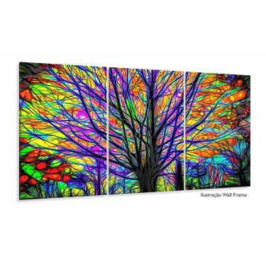 Imagem de Quadro Decorativo Arvore Colorida 3 pç 120x60