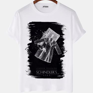 Imagem de Camiseta masculina Schindlers List Filme Spielberg Art Camisa Blusa Branca Estampada