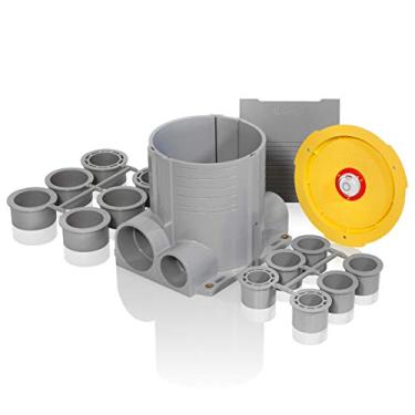 Imagem de Leviton + FBBOX-GY + Sistema de caixa de piso de concreto com 2 faixas + cinza