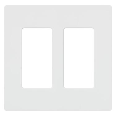 Imagem de Lutron Placa de parede CW-2-WH Claro para 2 entradas, branca, pacote com 12