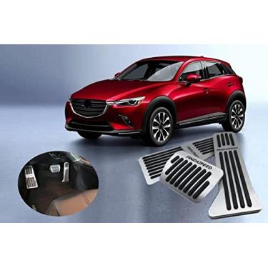 Imagem de GZBFTDH Almofada de pedal do acelerador do pé esquerdo do carro, para Mazda CX5 CX3 Mazda 3 6 CX9 Acessórios Auto Antiderrapante Freio Gas Pads Alumínio Apoio para os Pés Capa Auto Peças (2016-2021 CX3)