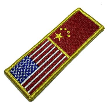 Imagem de BPUSCNV001 Bandeira EUA China Patch Bordado Fecho Contato