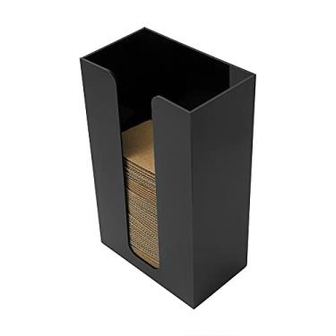 Imagem de Restaurantware Dispensador de manga para xícara de café Restpresso 15 x 9 x 25 cm 1 suporte vertical para manga de café - comporta até 75 mangas organizador de manga de café de acrílico preto durável