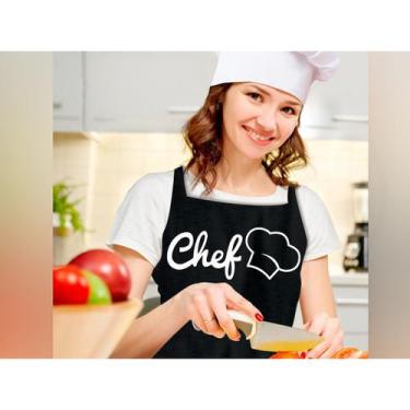 Imagem de Avental De Cozinha Vida Pratika Chef Preto - Online