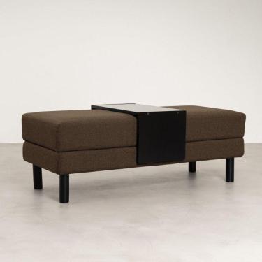 Imagem de Conjunto Puff Baú 120cm e Bandeja Antúrio CabeCasa MadeiraMadeira Marrom/Preto