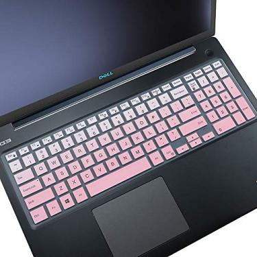 Imagem de Capa ultrafina para teclado Dell G3 G5 G7 de 15,6 polegadas/Dell Inspiron 15 3000 de 15,6 polegadas/2018 Dell Inspiron 15 5000 de 15,6 polegadas/17,3 polegadas Dell Inspiron 17 5000 e 7000 Series (com teclado numérico), Ombre Pink